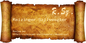 Reizinger Szilveszter névjegykártya